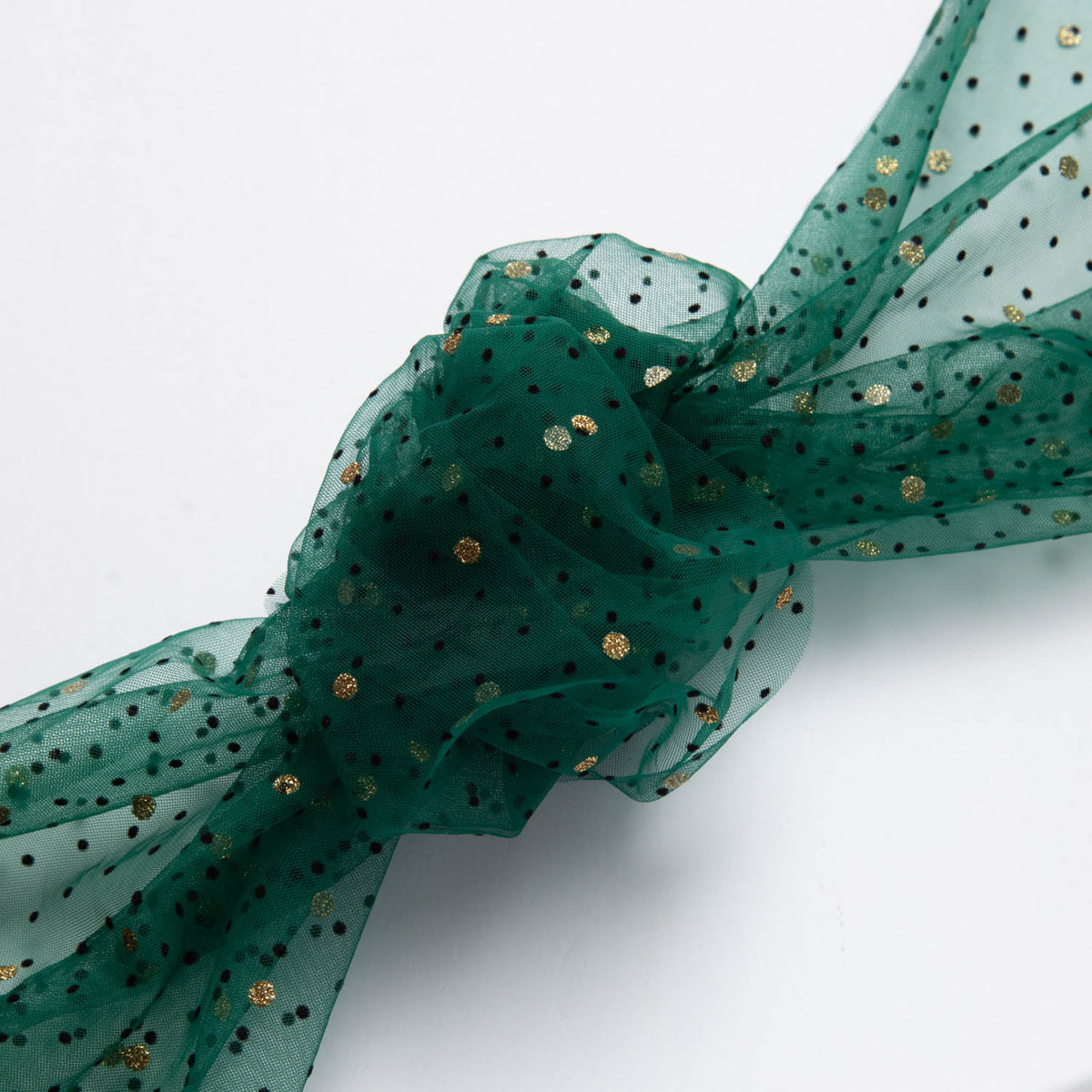 1 Yard Elegant Mesh Lace Fabric with Dot Flocking & Foi, 58/60" Wide, Tasteful Design for Apparel & Decor