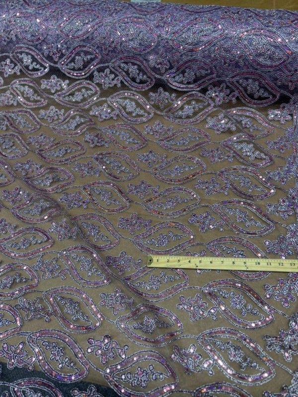 1 Yard Mango Shape Lace Fabric by the Yard with Double Sided Border 54" Width