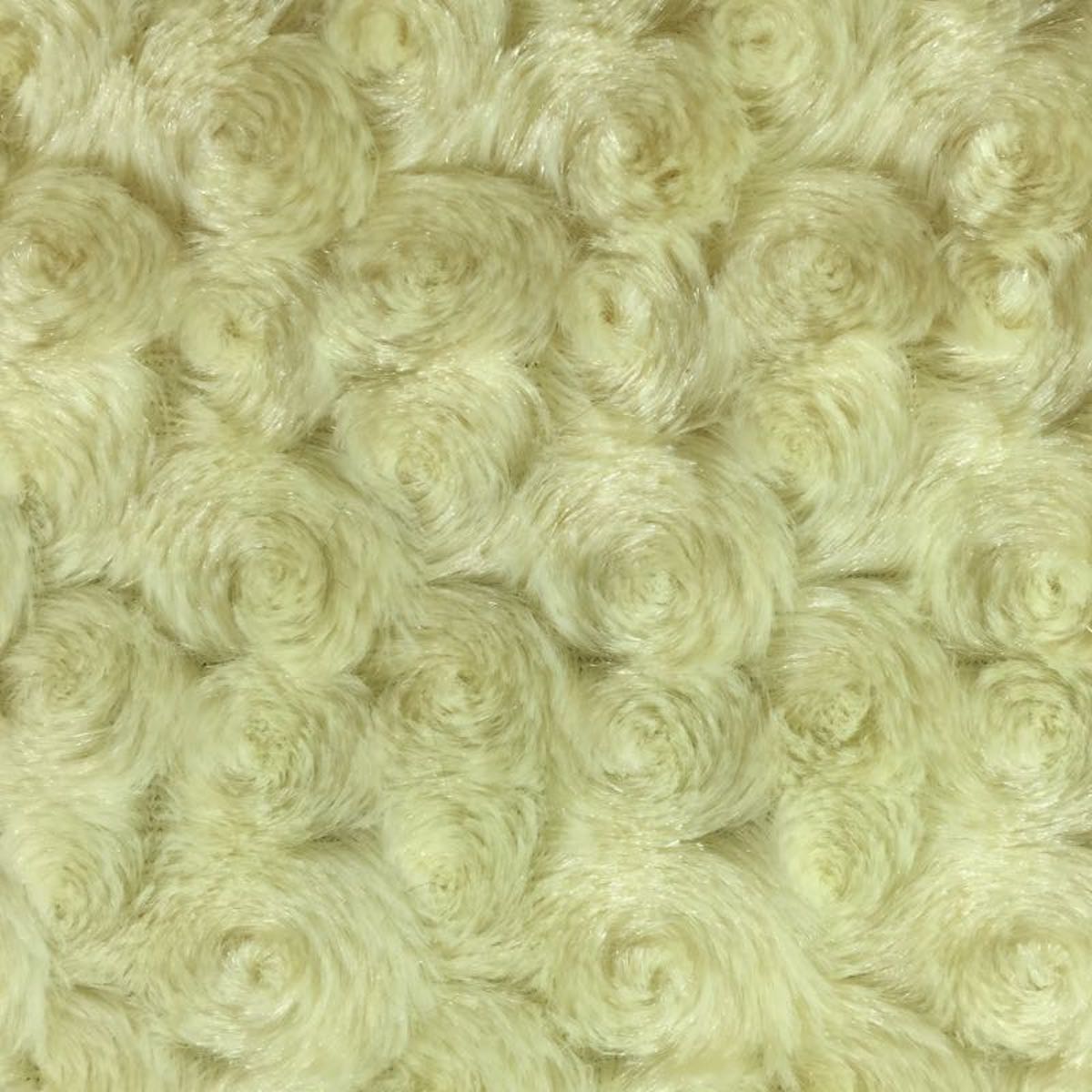 Swirl Rosebud Faux Fur 1 Yard Fabric 100% Polyester, 60″ Wide, 450 GSM Ultra Soft Plush Material