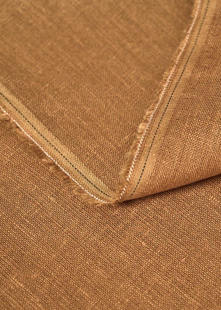 1 Yard Mocha Softened Pure Linen Fabric, Midweight Solid 54 Inches Wide for Apparel and Home Décor