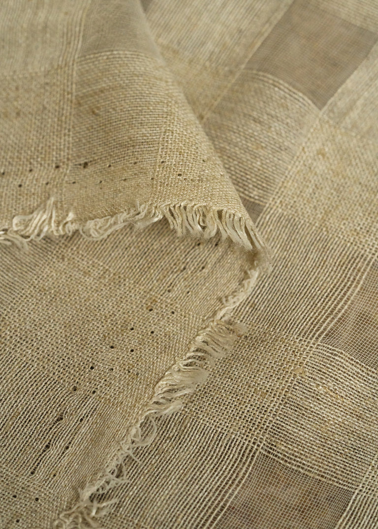 1 Yard Natural Linen Rayon Spirit 1 Inch Checker Mesh Fabric Lightweight 60 Inch Width