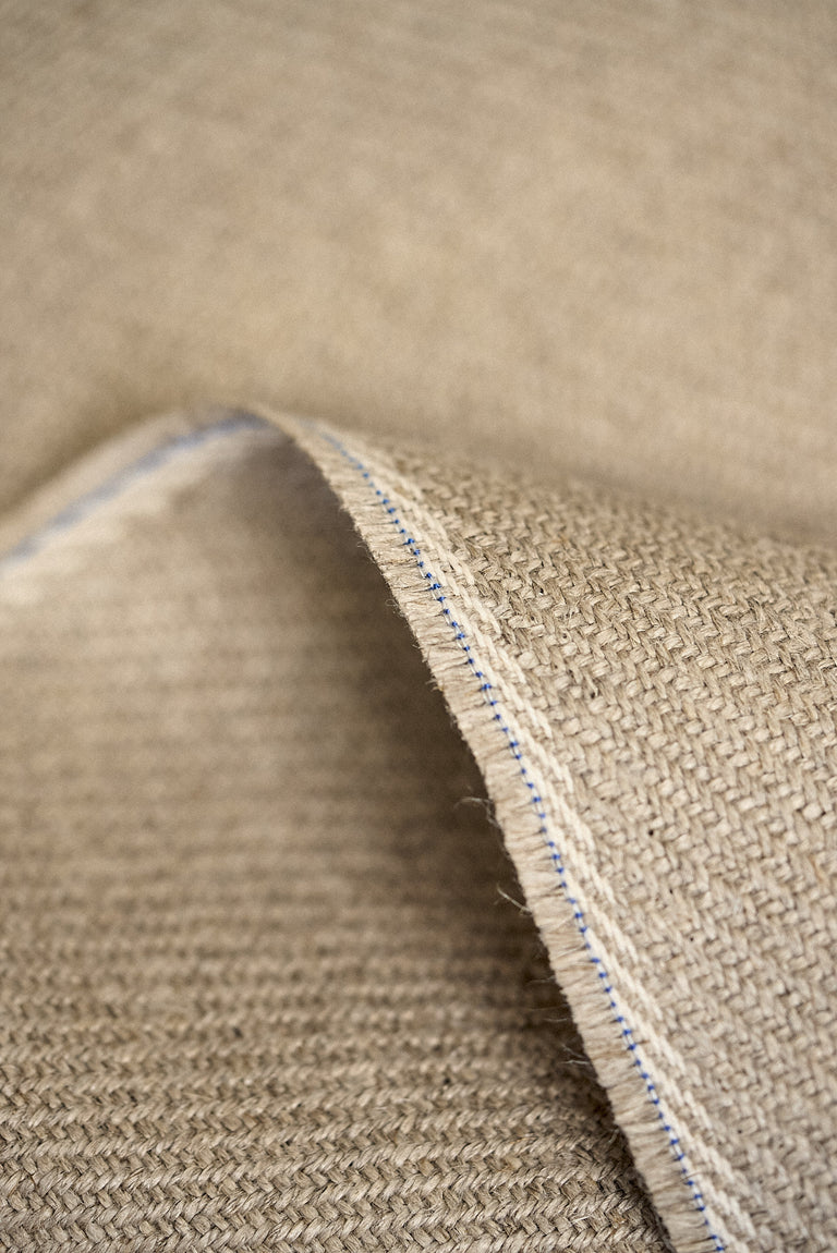 1 Yard Solid Natural Pure Irish Linen Twill Fabric 18.5 oz Washed 54 Inches Wide