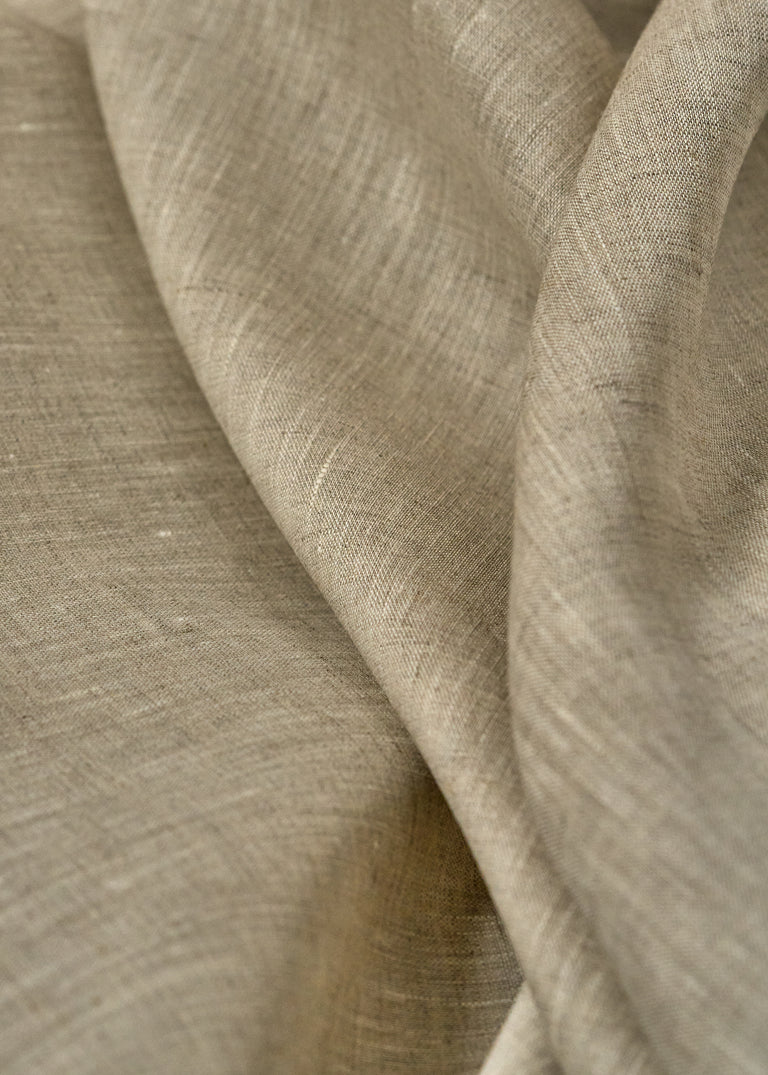 1 Yard Two Tone Melange Linen Fabric Natural Off White Flat Weave 58 Inches Wide