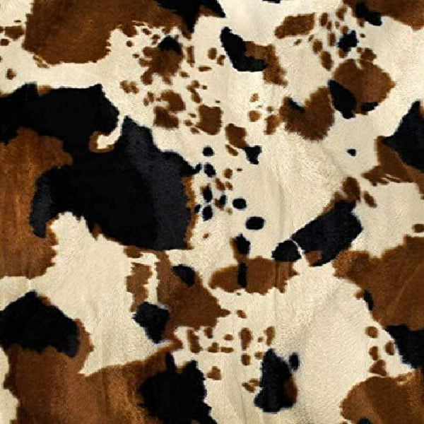 Cow Velboa Faux Fur Fabric 1 Yard Soft Decorative Animal Print Craft Upholstery Home Décor