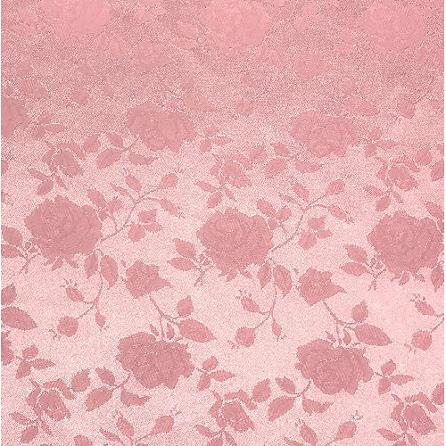 1 Yard Baby Pink Rose Floral Jacquard Satin 60/59? Width 100 Percent Polyester