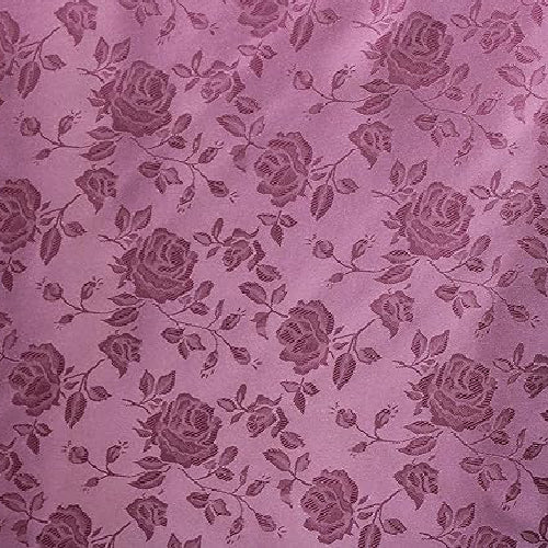1 Yard Dusty Rose Rose Floral Jacquard Satin 60/59? Width 100 Percent Polyester