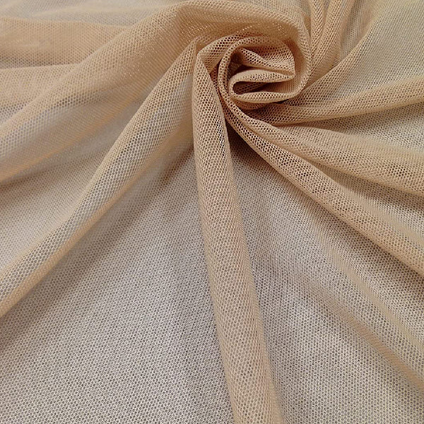 1 Yard Micro Stretch Mesh Nude Fabric, 100% Polyester, 60" Wide x 36"