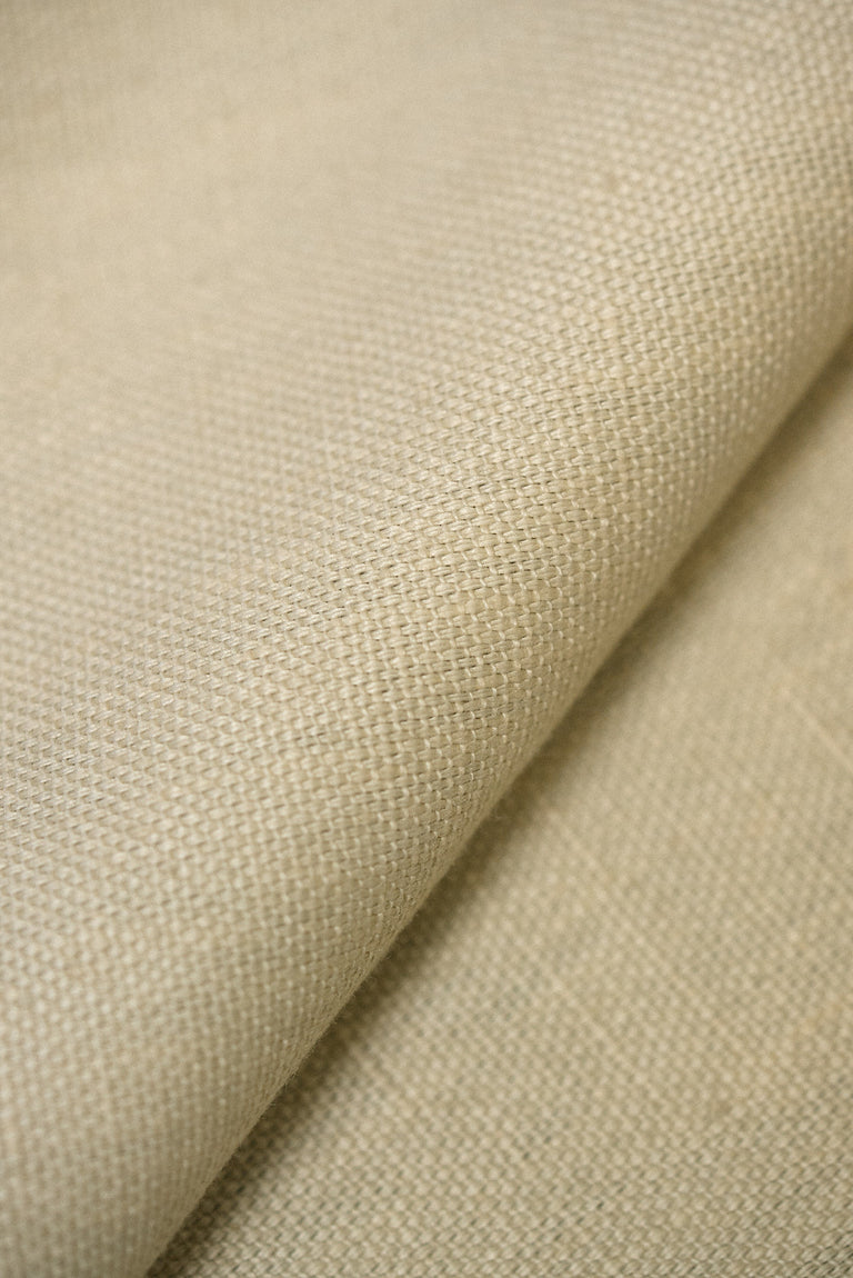 1 Yard Solid Oatmeal Pure Linen Canvas Fabric 10.5 oz Softened 58 Inches Wide