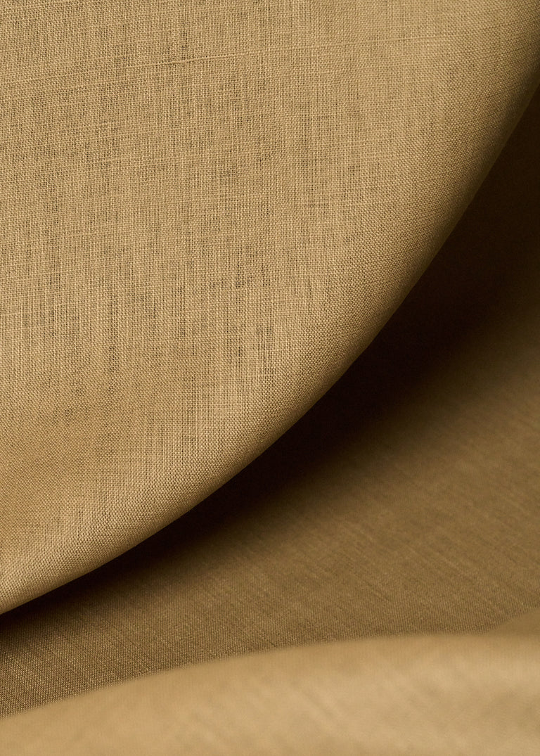 1 Yard Ochre Pure Linen Fabric, Midweight French Yarn Solid 54 Inches Wide