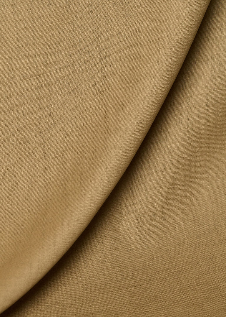 1 Yard Ochre Pure Linen Fabric, Midweight French Yarn Solid 54 Inches Wide