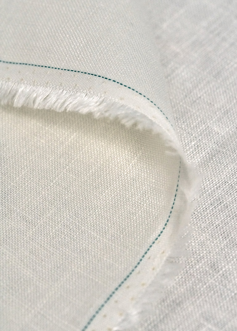1 Yard Ivory Solid Pure Linen Fabric, Midweight Flat Weave 60 Inches Wide for Apparel and Décor
