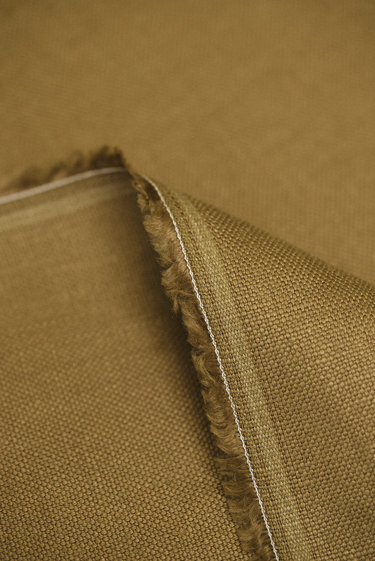 1 Yard Olive Pure Linen Fabric Heavyweight 10.5 oz 56/58 Inches Wide