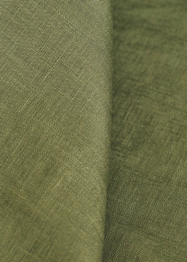 1 Yard Stone Washed Oregano Pure Linen Fabric Midweight 54 Inches Wide