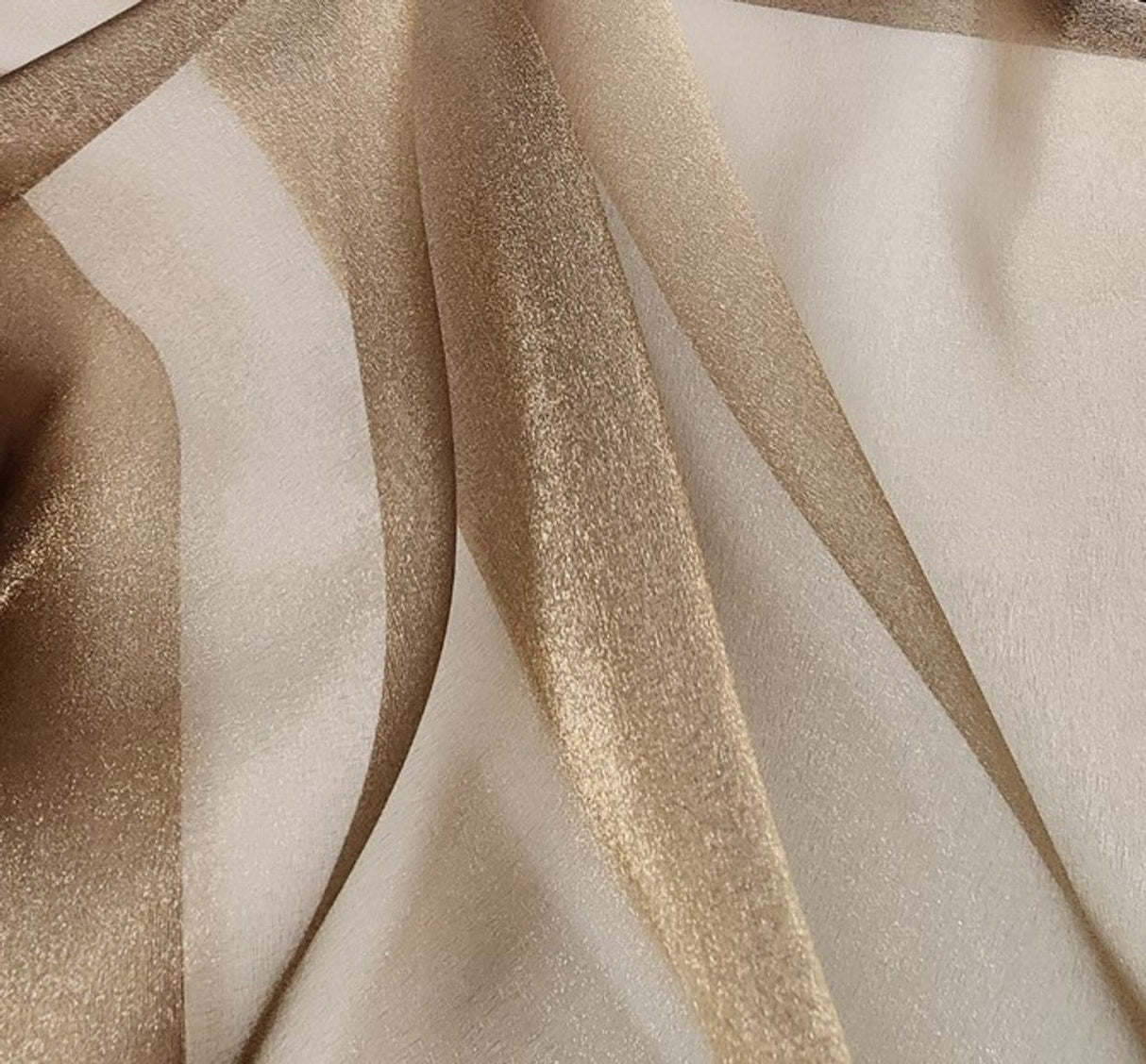 1 Yard Organdy Gold Sheer Fabric 58/60" Wide, 100% Polyester Lightweight