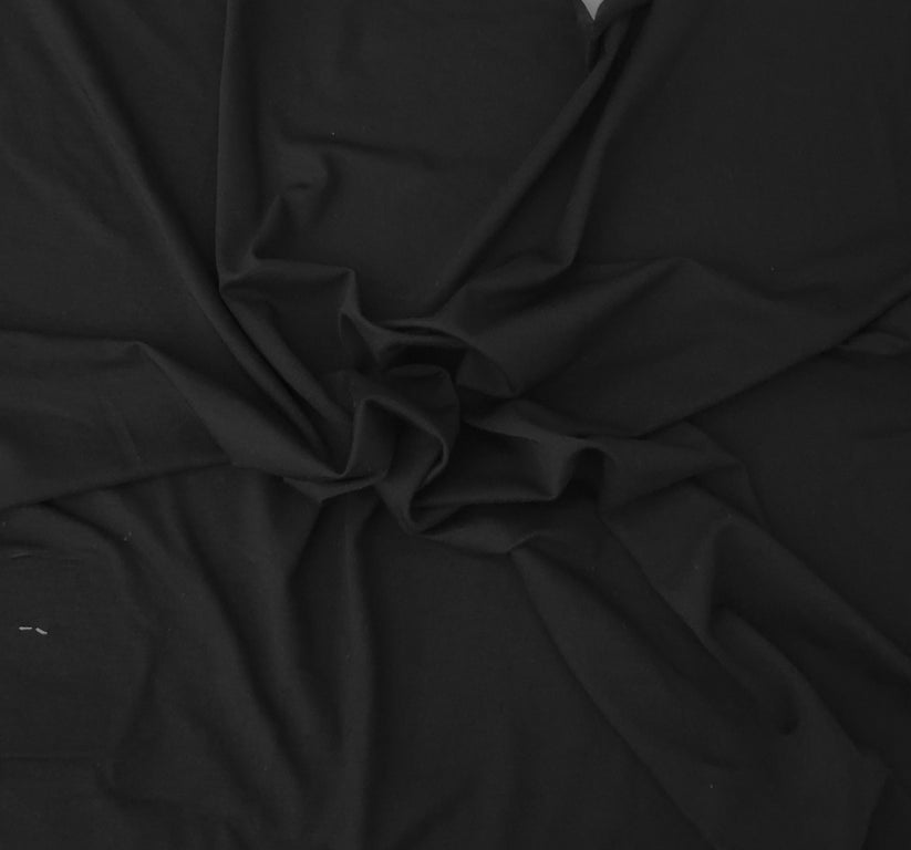 1 Yard Black Organic Siro Bamboo Spandex Jersey Knit Fabric Soft Stretchy Eco Friendly