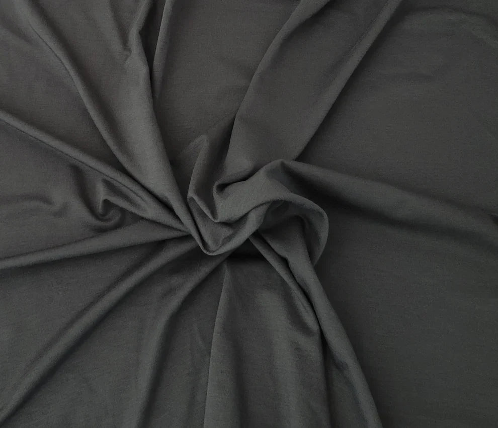 1 Yard Charcoal Organic Siro Bamboo Spandex Jersey Knit Fabric Soft Stretchy Eco Friendly 1YARD x60 Width