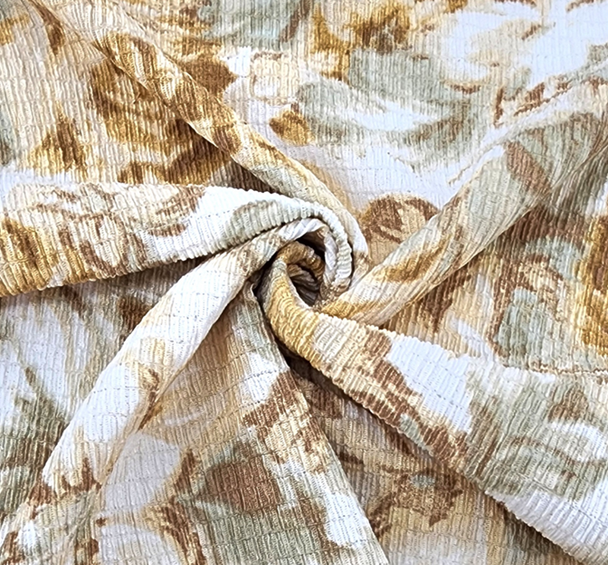 1 Yard Poly Bubble Stretch Fabric Coral, 58/60" Wide Lightweight Woven with One-Way Stretch