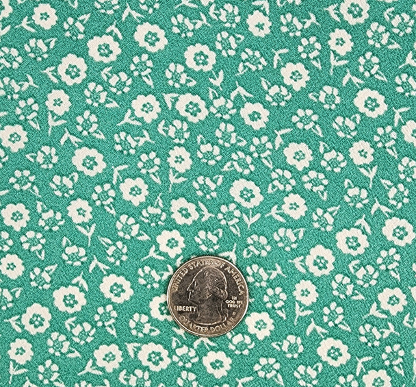 1 Yard Mint Poly Crepe Bubble Fabric, 56/57" Wide Lightweight Woven Textured Material
