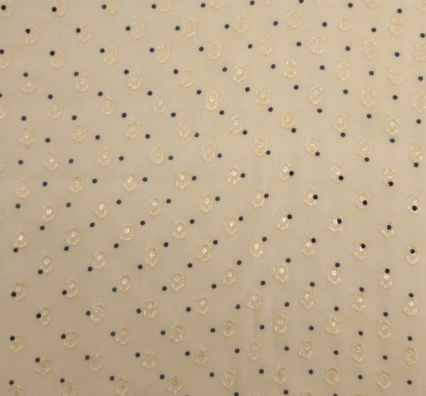 1 Yard Banana or Charcoal Clip Dot Chiffon Soft Sheer Polyester Fabric for Apparel & Sarees, 57/58" Wide