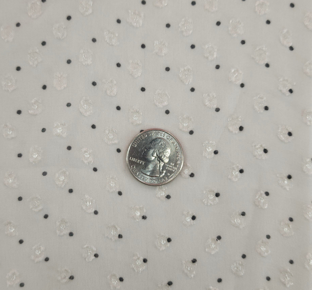 1 Yard Beige or Charcoal Clip Dot Chiffon Lightweight Sheer Polyester Fabric for Dresses & Sarees, 57/58" Wide