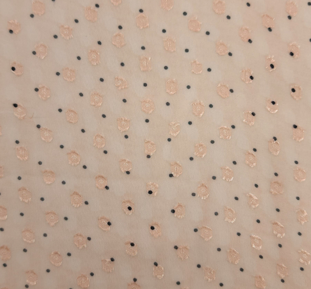 1 Yard Blush or Charcoal Clip Dot Chiffon Fabric 57/58" Wide Lightweight Soft Draping Polyester