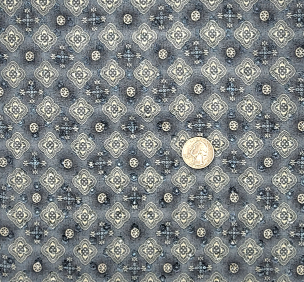 1 Yard Dusty or Blue Clip Dot Chiffon Fabric, Lightweight Soft Draping Polyester 57/58" Wide