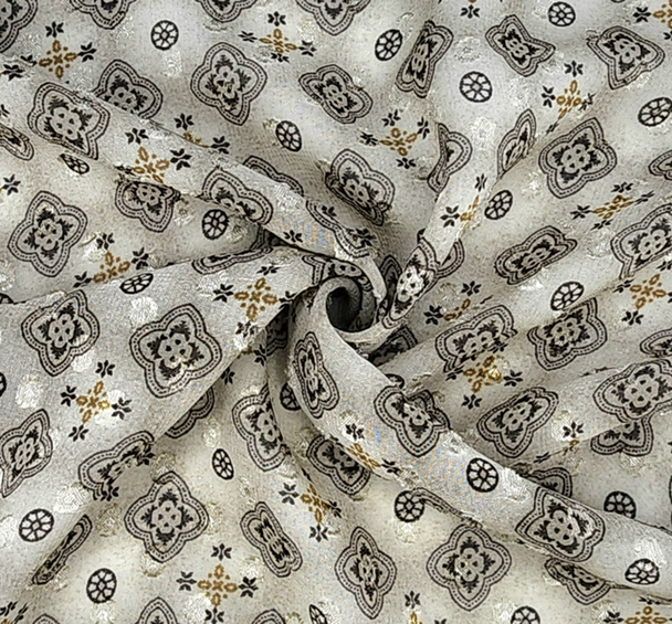 1 Yard Taupe Clip Dot Chiffon Fabric 57/58" Wide Lightweight Soft Polyester Sheer