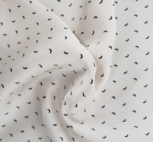 1 Yard Elegant Poly Dull Satin Fabric, Beige/Black | 57/58" Wide Shiny & Matte Finish