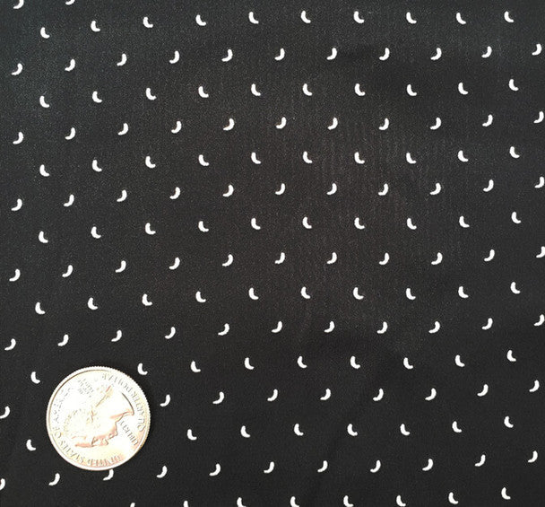 1 Yard Poly Dull Satin Fabric Black/Ivory, 57/58" Wide Medium Weight Apparel & Décor Fabric