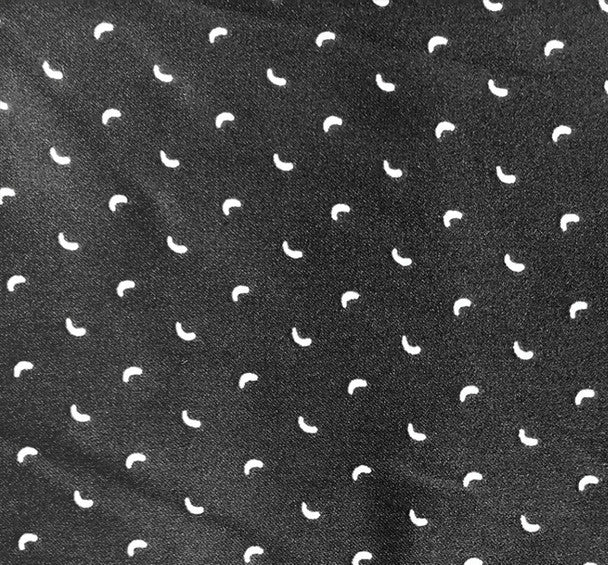 1 Yard Poly Dull Satin Fabric Black/Ivory, 57/58" Wide Medium Weight Apparel & Décor Fabric