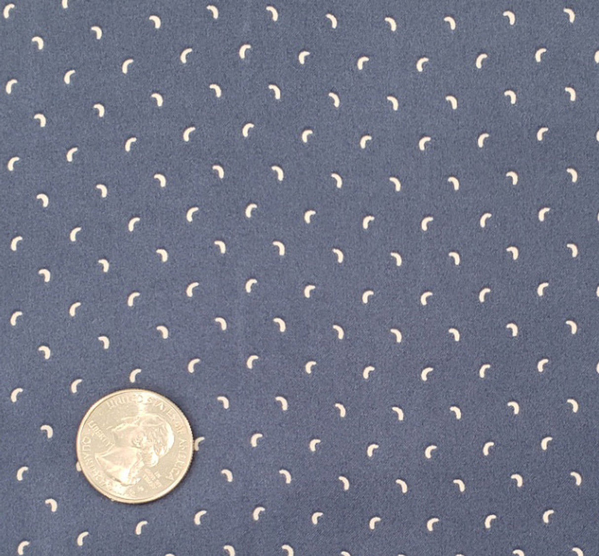 1 Yard Poly Dull Satin Navy/Ivory Woven Fabric, 57/58″ Wide