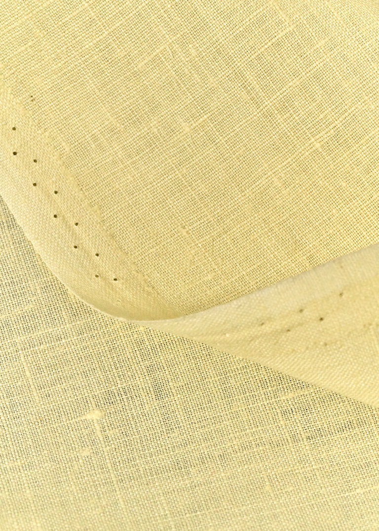 1 Yard Pale Yellow Softened Linen Fabric, Lightweight Solid 58 Inches Wide for Apparel and Home Décor
