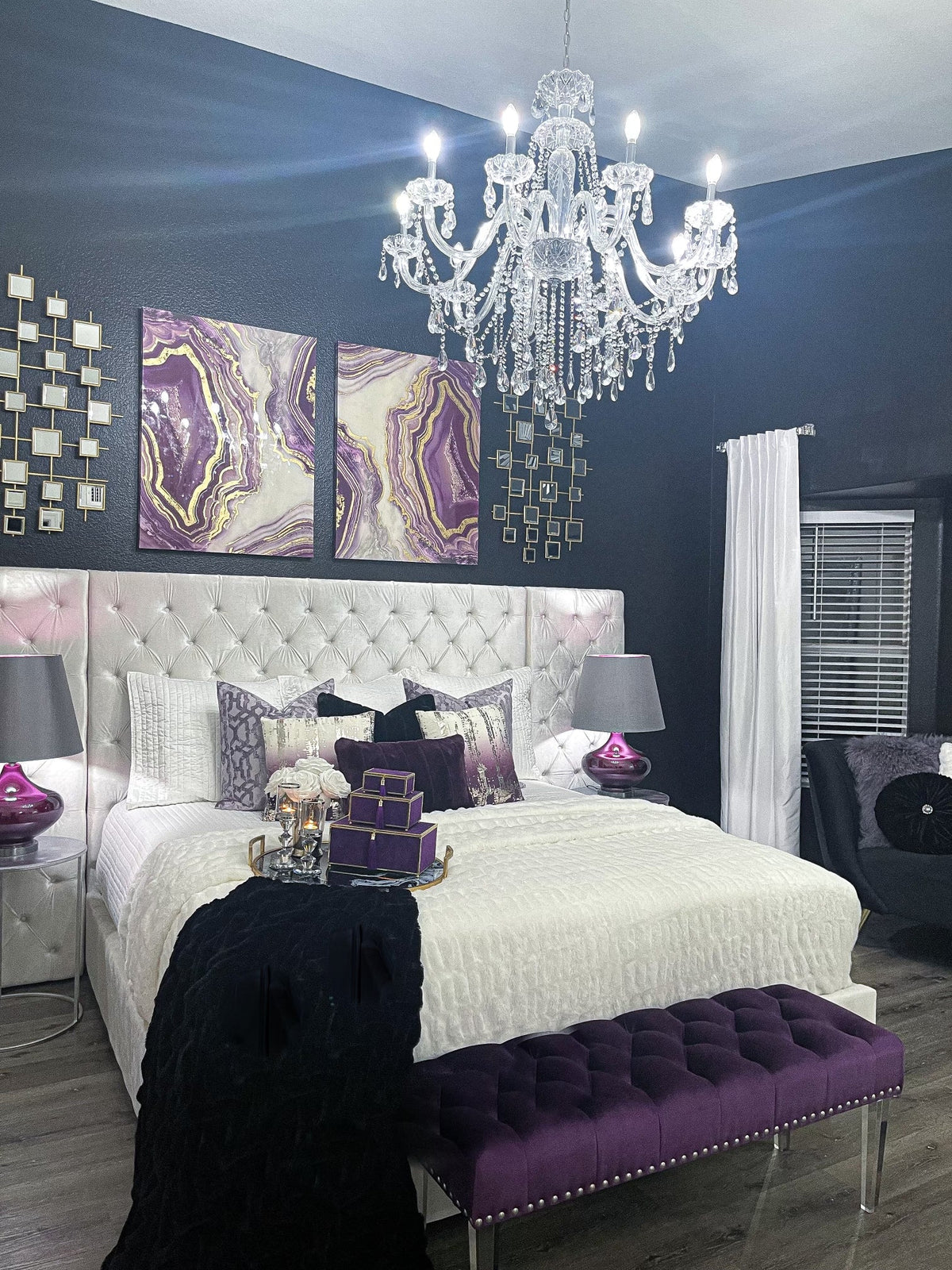 Braided Soft Faux Fur Blanket Fluffy Gray White Comforter & Throw, Queen or Cal King Size