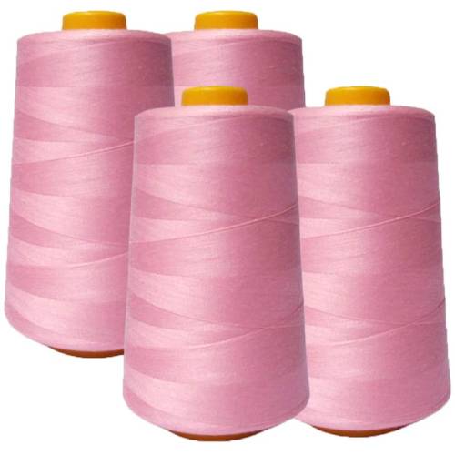4 Pack of 6000 Yard Pink Spools Sewing Thread 24,000 Yards Total All Purpose