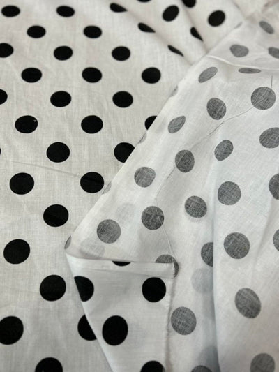 1 Yard Polka Dot Print Poly Cotton Fabric 1 Inch Durable Apparel Material width