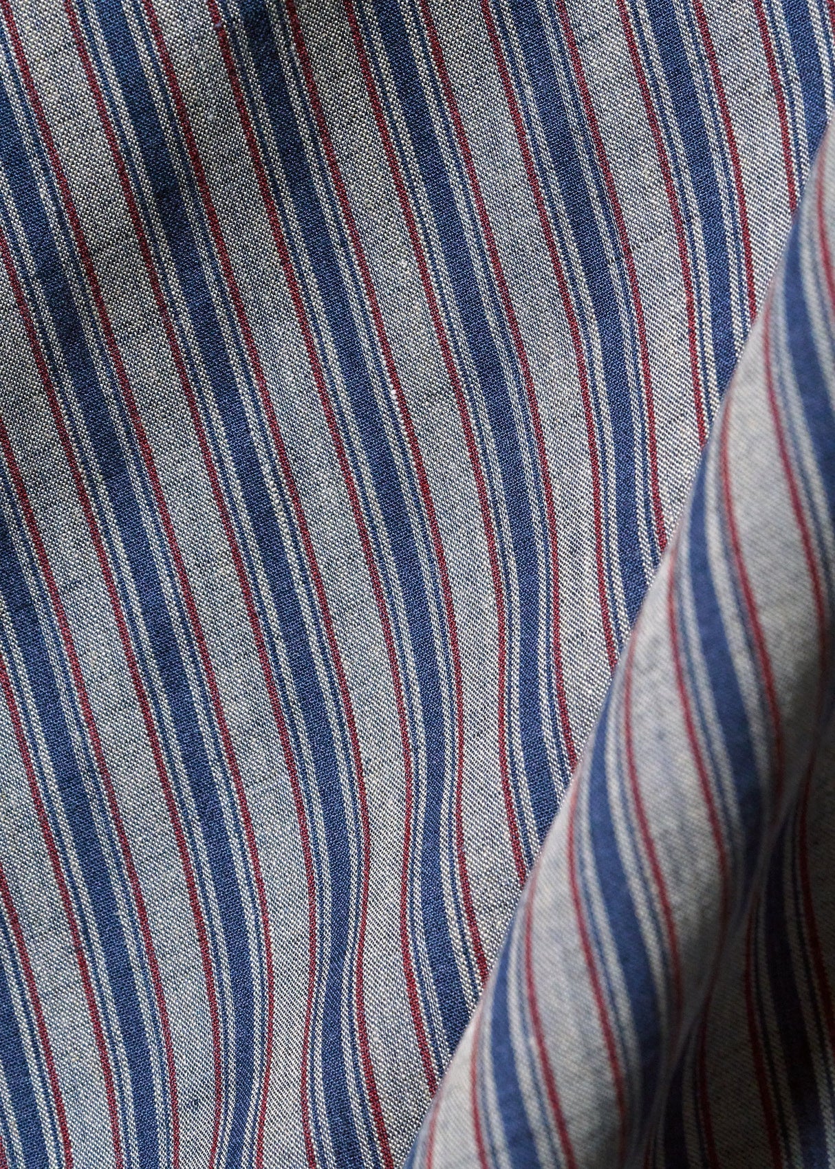 1 Yard Premium Italian Yarn Dyed Linen 3 Tone Stripe Fabric 58" Width