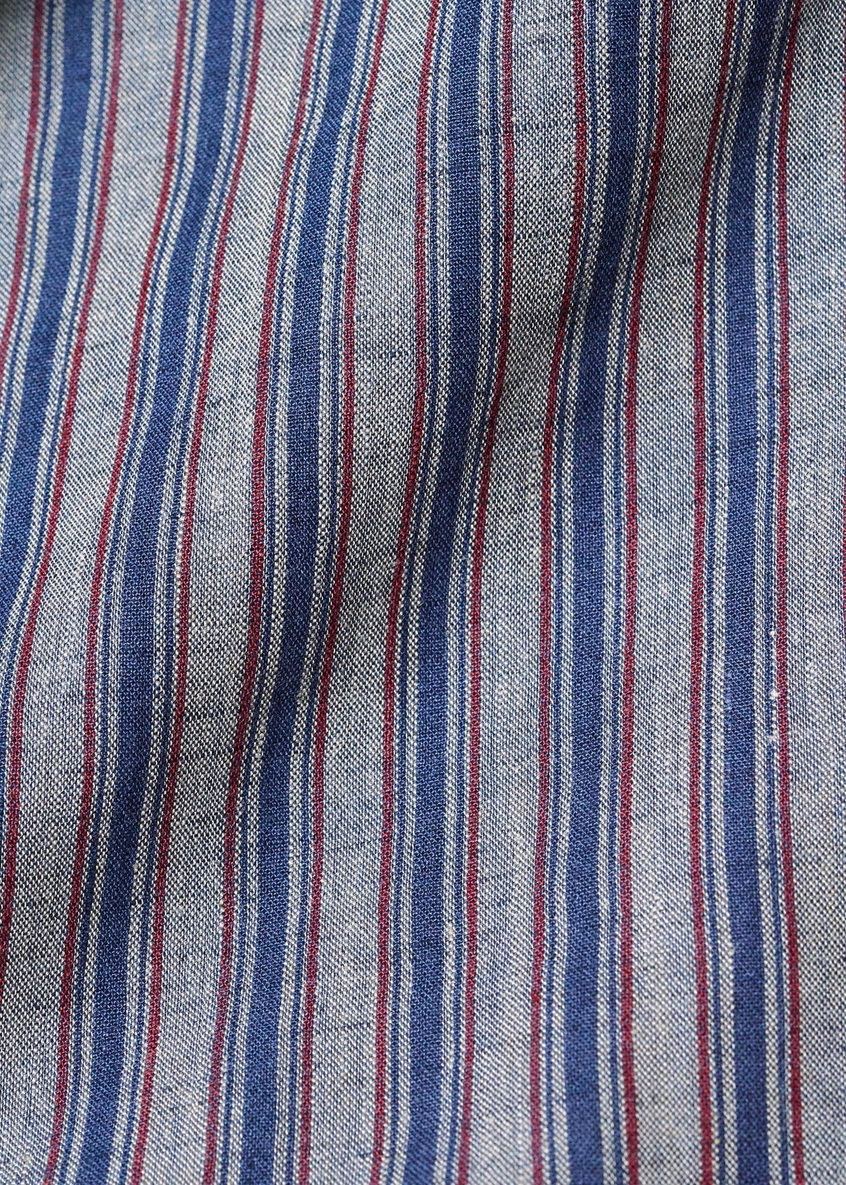 1 Yard Premium Italian Yarn Dyed Linen 3 Tone Stripe Fabric 58" Width