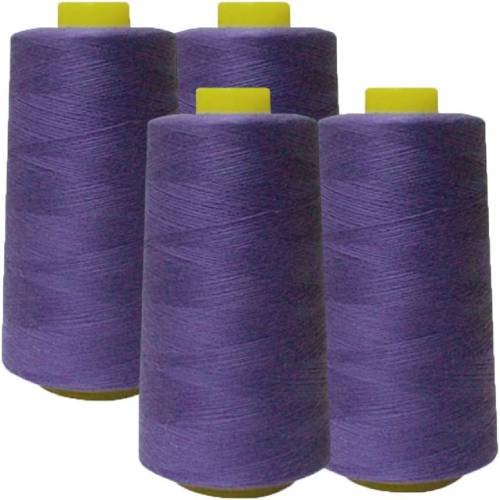 4 Pack of 6000 Yard Purple Spools Sewing Thread 24,000 Yards Total All Purpose