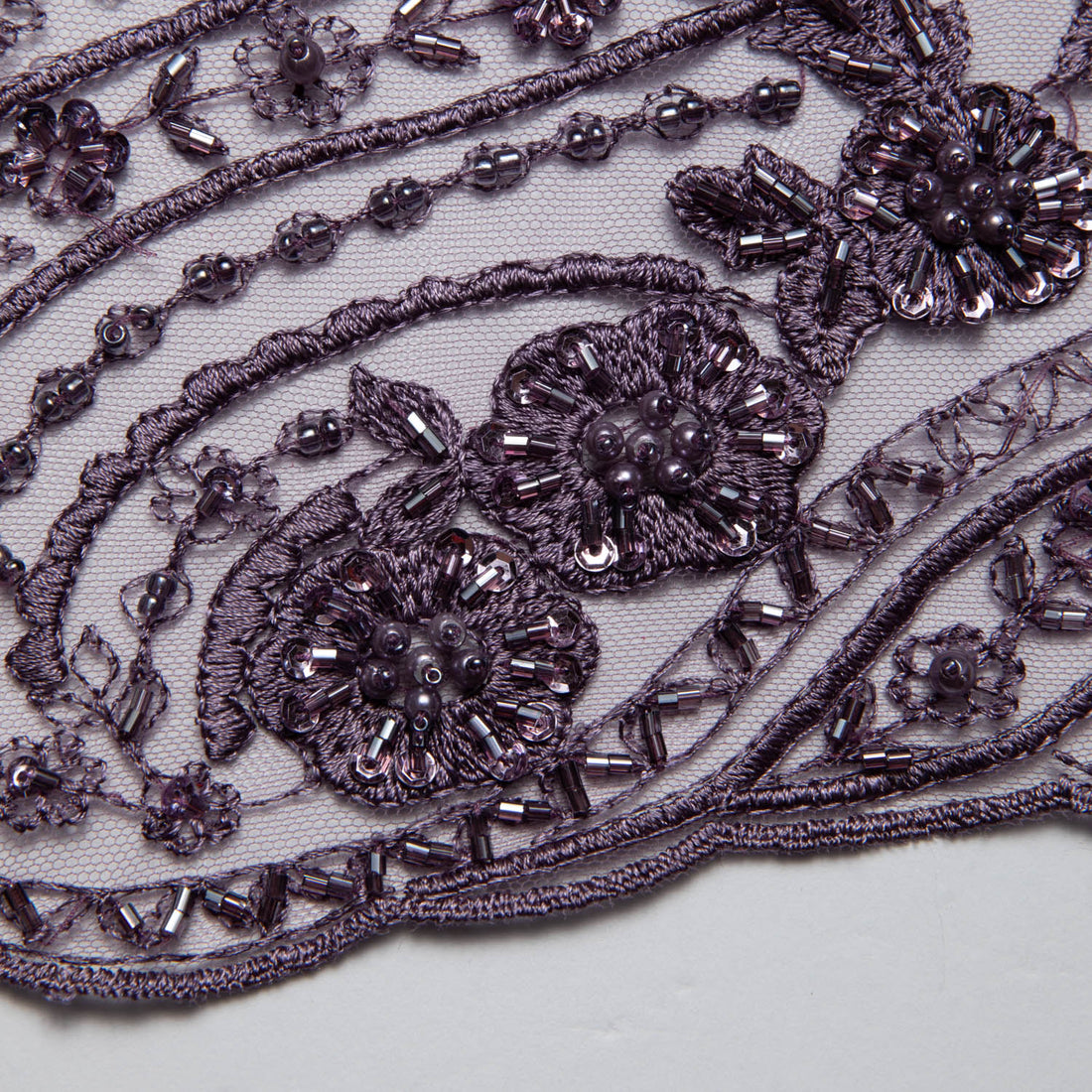 1 Yard Stunning 52" Wide Tulle Lace Fabric with Embroidered Floral Design