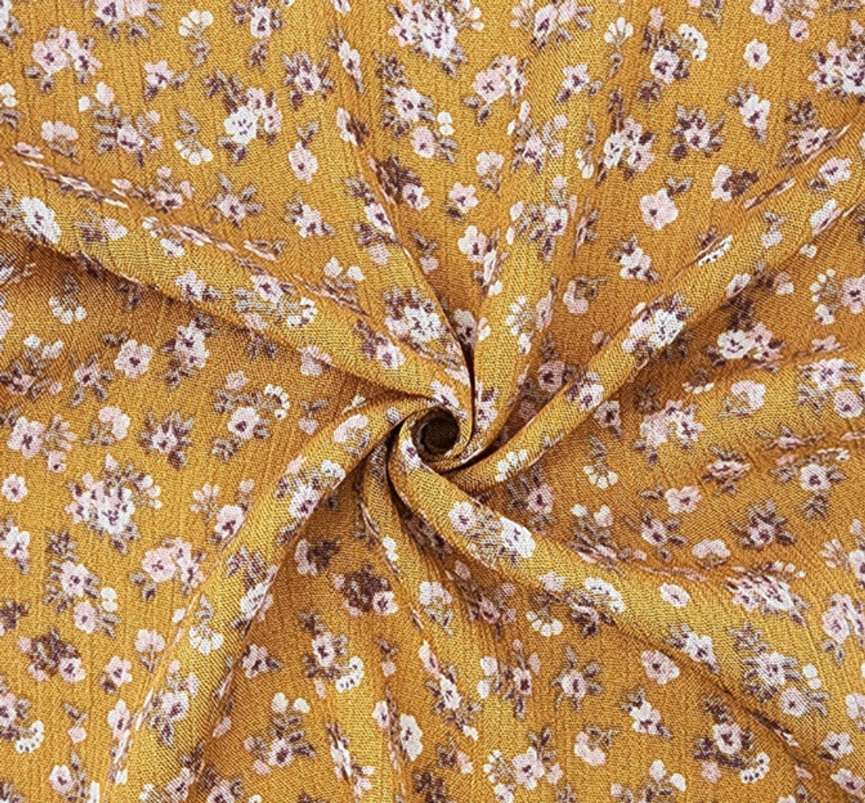 1 Yard Mustard Gold Rayon Crinkle Fabric For Dresses Blouses Skirts Lightweight Apparel 50/52" Width