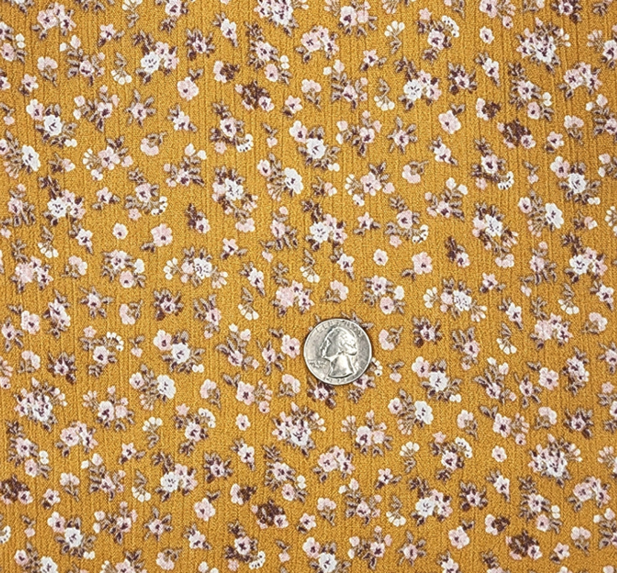 1 Yard Mustard Gold Rayon Crinkle Fabric For Dresses Blouses Skirts Lightweight Apparel 50/52" Width
