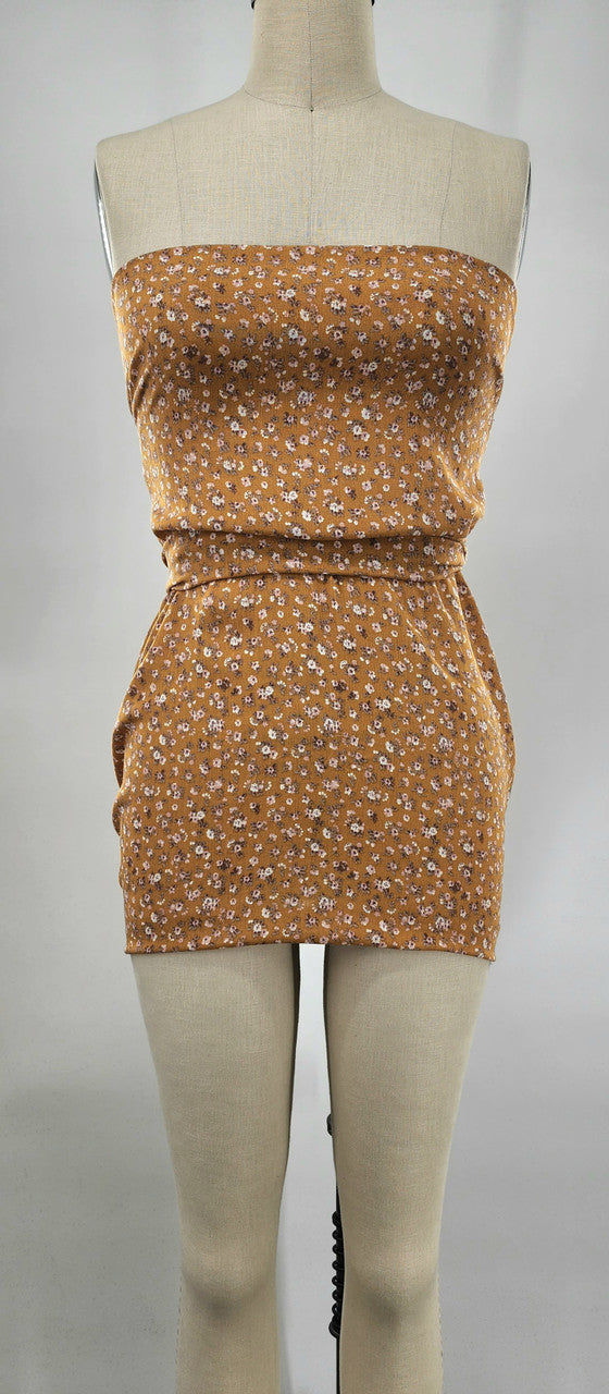 Rayon Crinkle Beige/Black 1 Yard Lightweight Apparel Fabric 100% Rayon 50/52” Wide