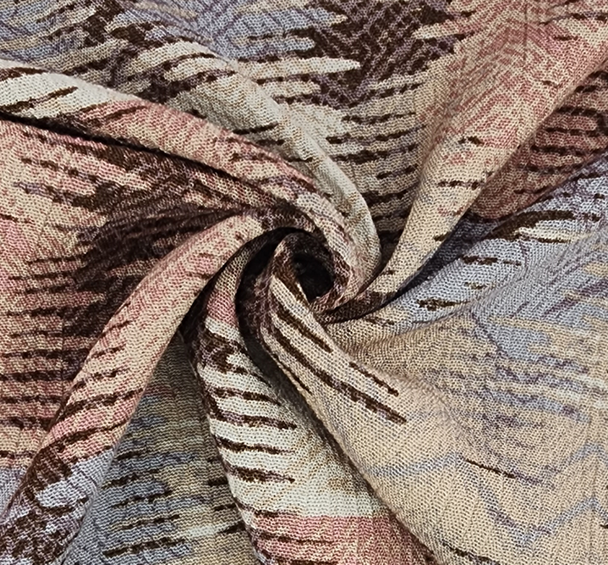 1 Yard Rustic Brown Rayon Crinkle Fabric for Dresses Blouses Skirts Apparel Projects 50/52 Inch Width