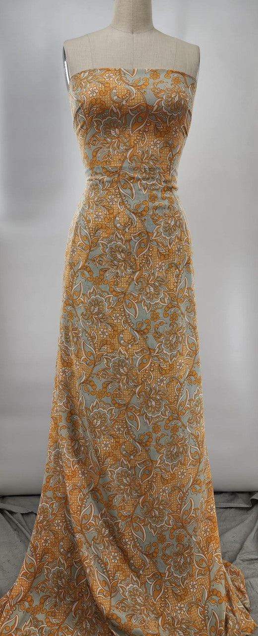 1 Yard Rayon Crinkle Orange Fabric 50/52" Wide, Lightweight 100% Rayon Apparel Material