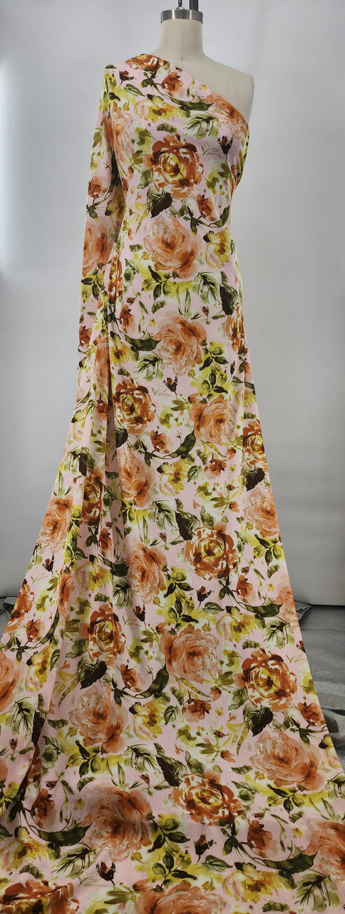 1 Yard Rayon Crinkle Crepon Fabric, Lightweight, Textured, Neutral Tone - 50/52" Wide