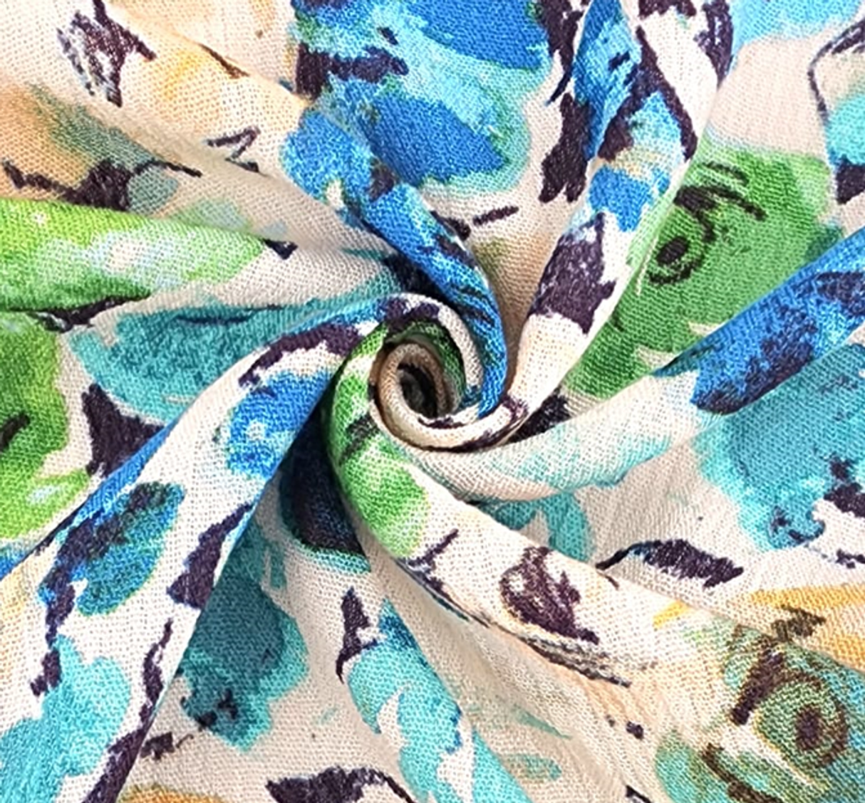 1 Yard Turquoise Rayon Crepon Fabric Lightweight Textured Draping Apparel Width 50/52"