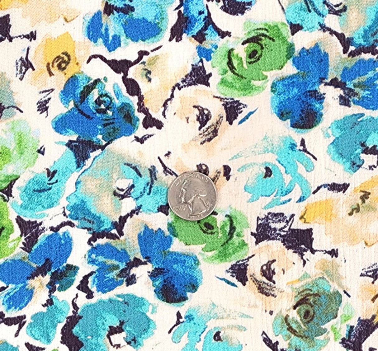 1 Yard Turquoise Rayon Crepon Fabric Lightweight Textured Draping Apparel Width 50/52"