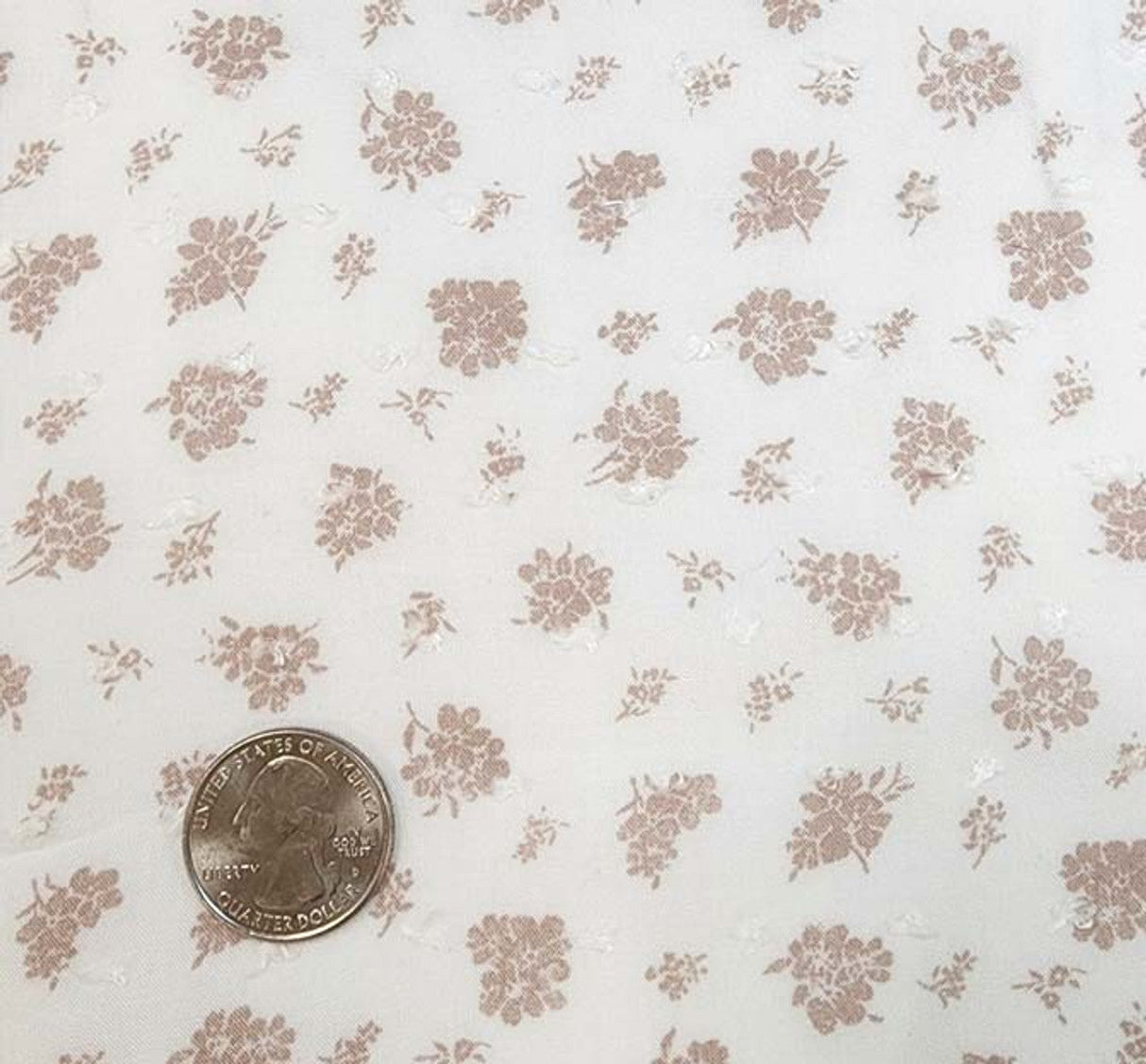 1 Yard Elegant Ivory Rayon Clip Dot Jacquard Apparel Fabric 54 Inch Width