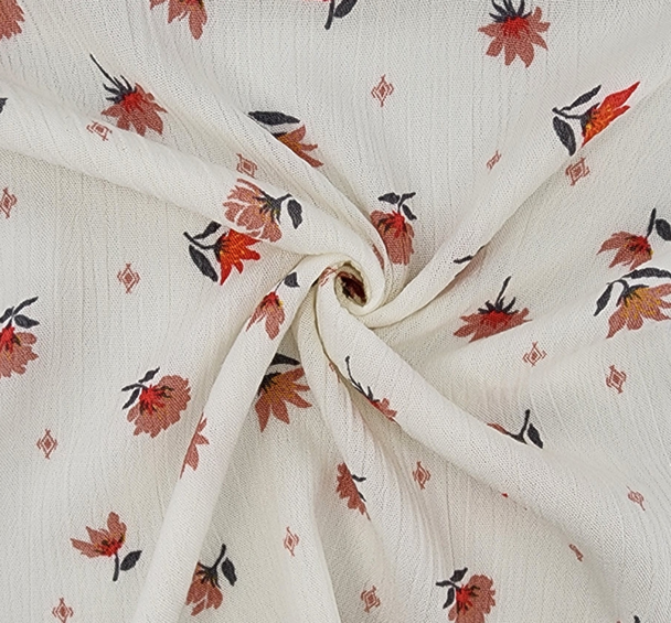 1 Yard Ivory Rayon Crinkle Apparel Fabric 50/52 inches Width