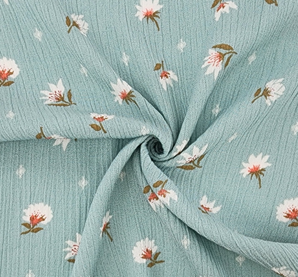 1 Yard Seafoam Rayon Crinkle Apparel Fabric 50/52 inches Width